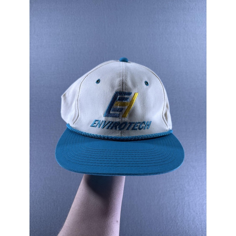 VTG Envirotech YoungAn Hat Snap Back Mens One Size Blue White Rope Logo Twill